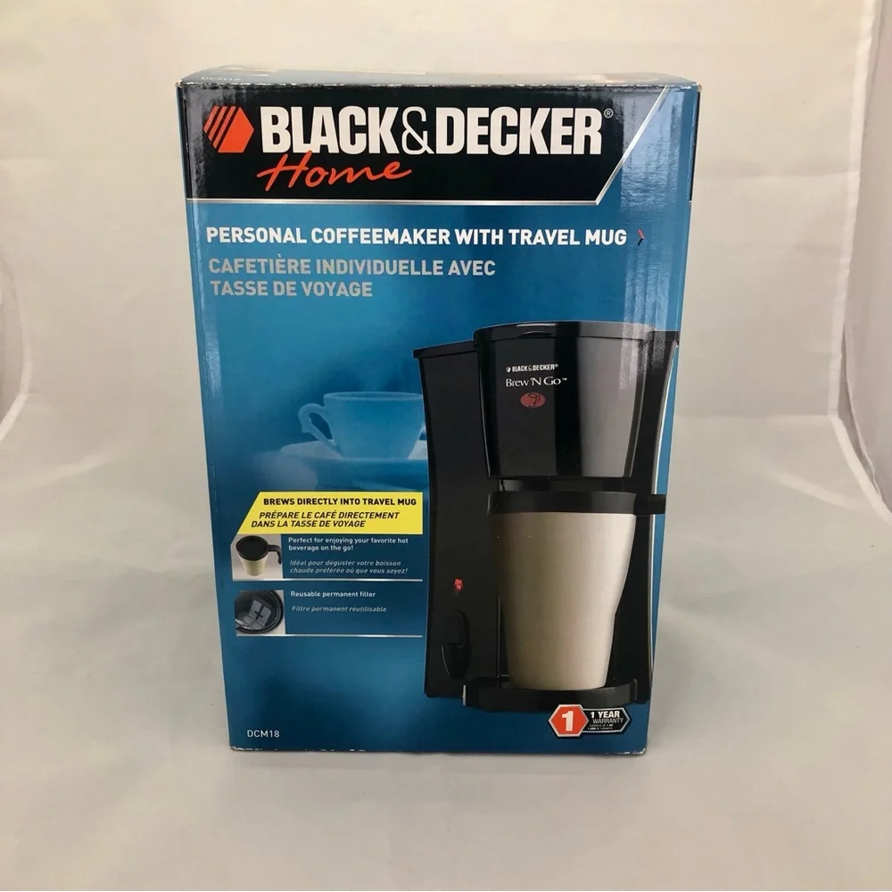 Black & Decker Home Personal Coffeemaker with White Travel Mug
